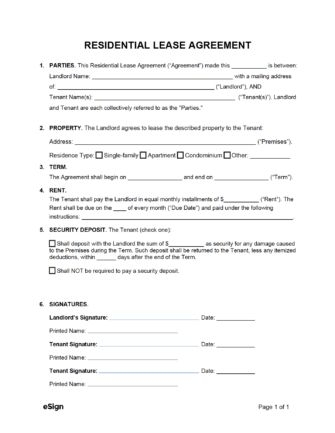 Free Printable One Page Rental Agreement Download Free Printable One 