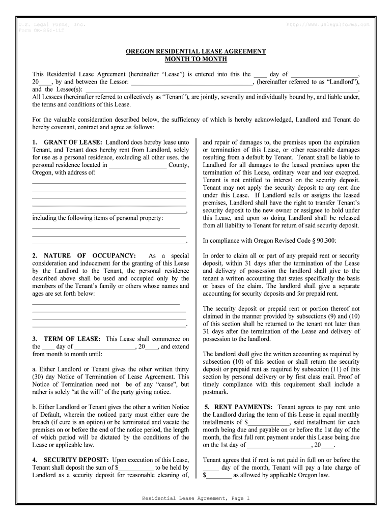 Free Printable Oregon Rental Agreement Printable Templates