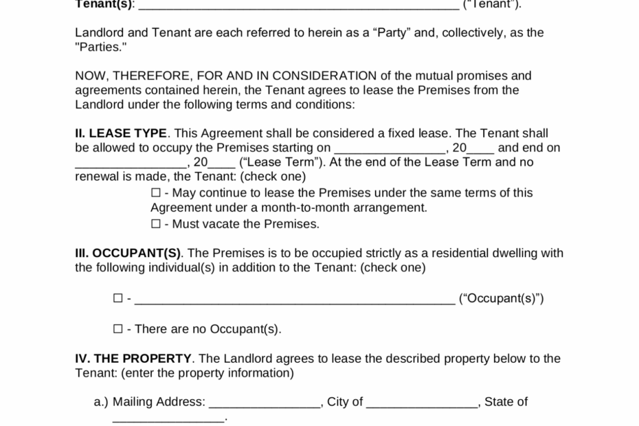 FREE Printable PA Lease Agreement Printable Lease Agreement
