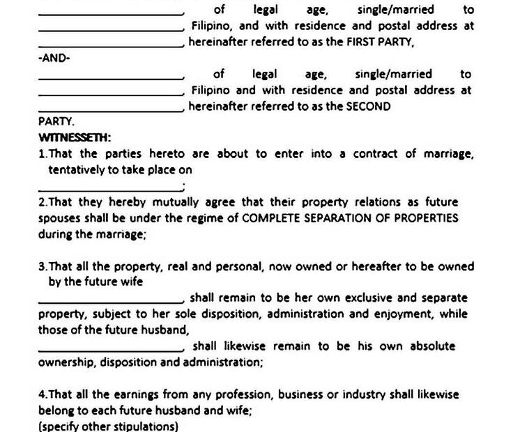Free Printable Prenuptial Agreement Form Printable Form 2024