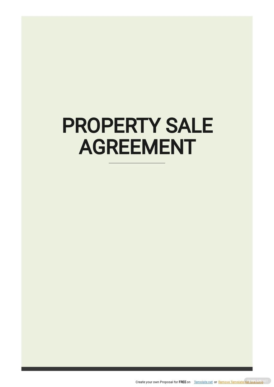Free Printable Property Sale Agreement Template Google Docs Word 