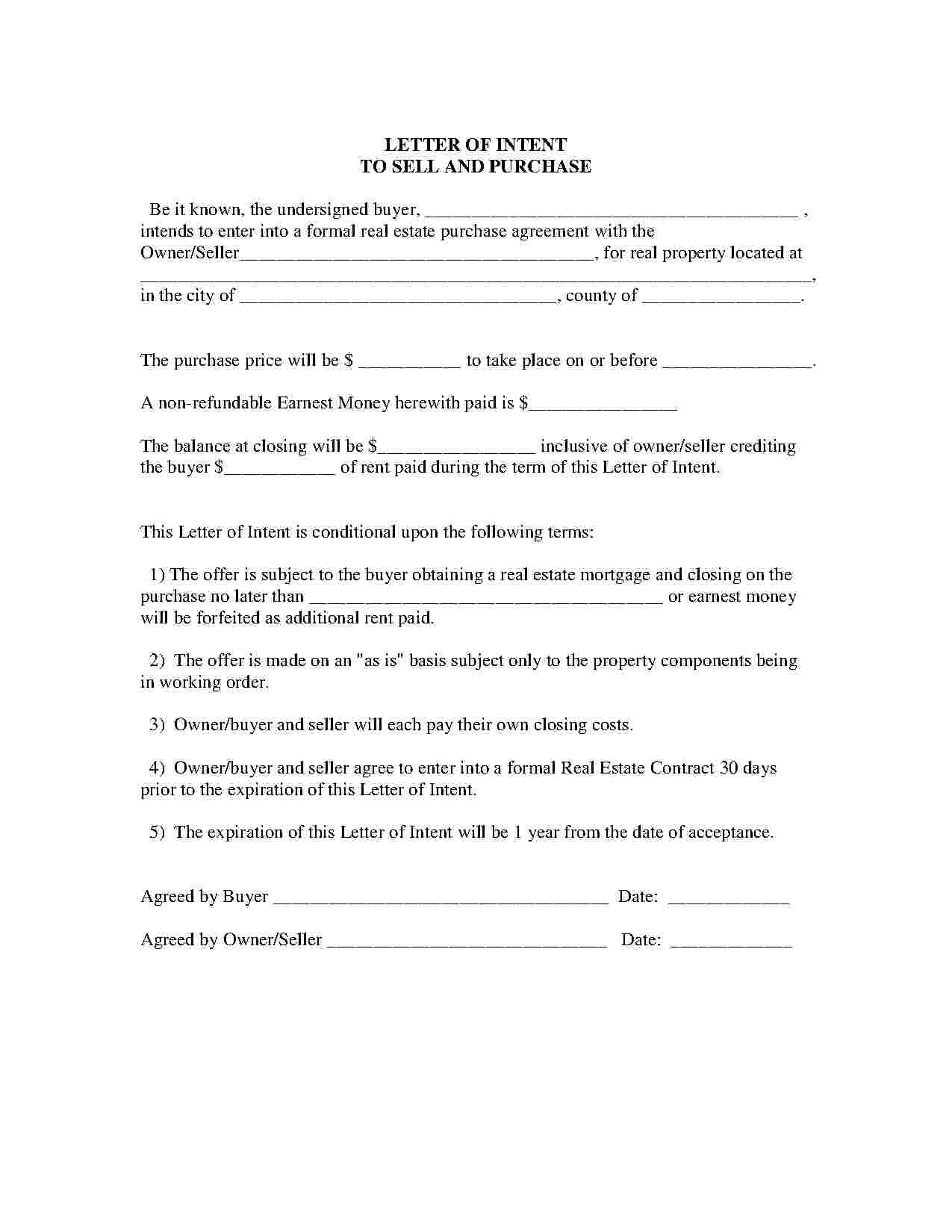 Free Printable Real Estate Purchase Agreement Form Printable Forms 