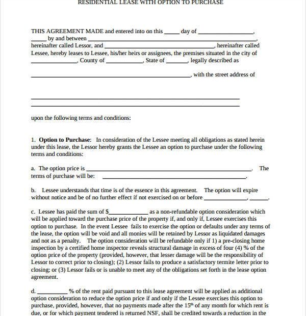 Free Printable Rent To Own Agreement Shop Fresh