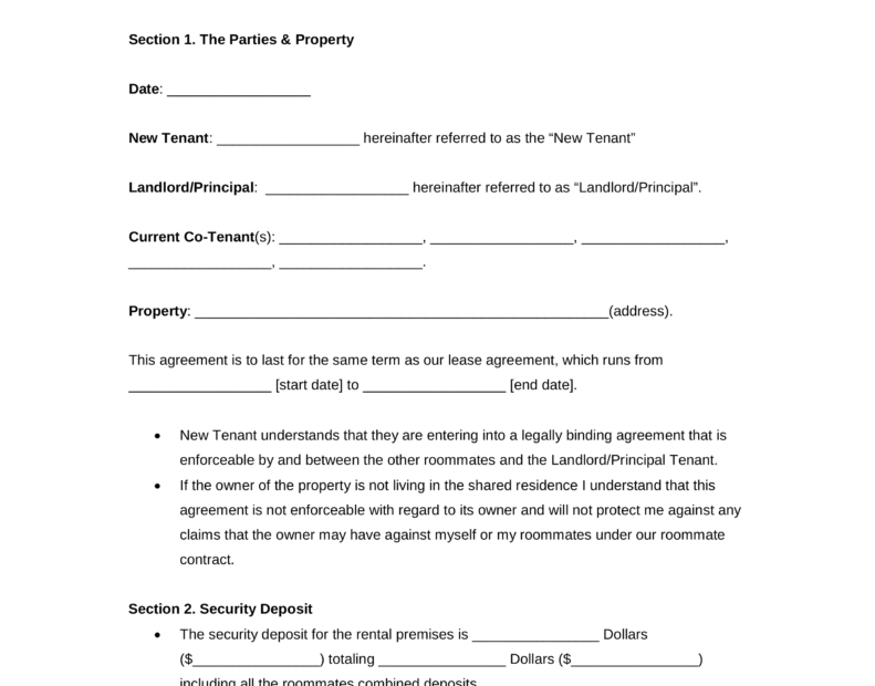 Free Printable Roommate Rental Agreement Free Printable
