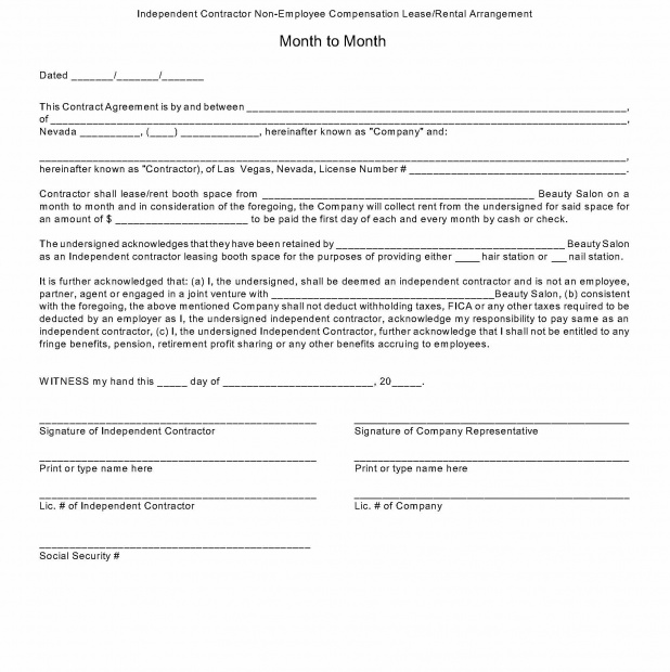Free Printable Salon Booth Rental Agreement Templates Sample Printables
