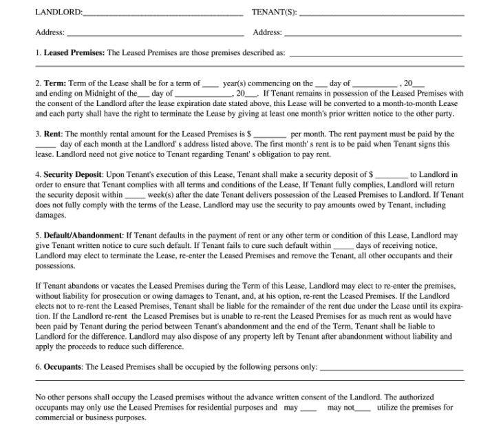 Free Printable T 186 Lease Agreement PRINTABLE TEMPLATES Printable
