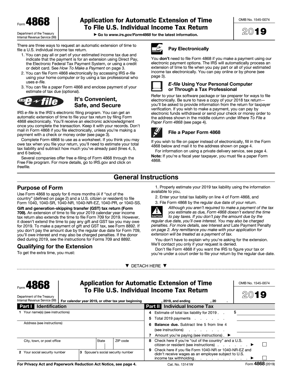 Free Printable Tax Extension Form Printable Forms Free Online