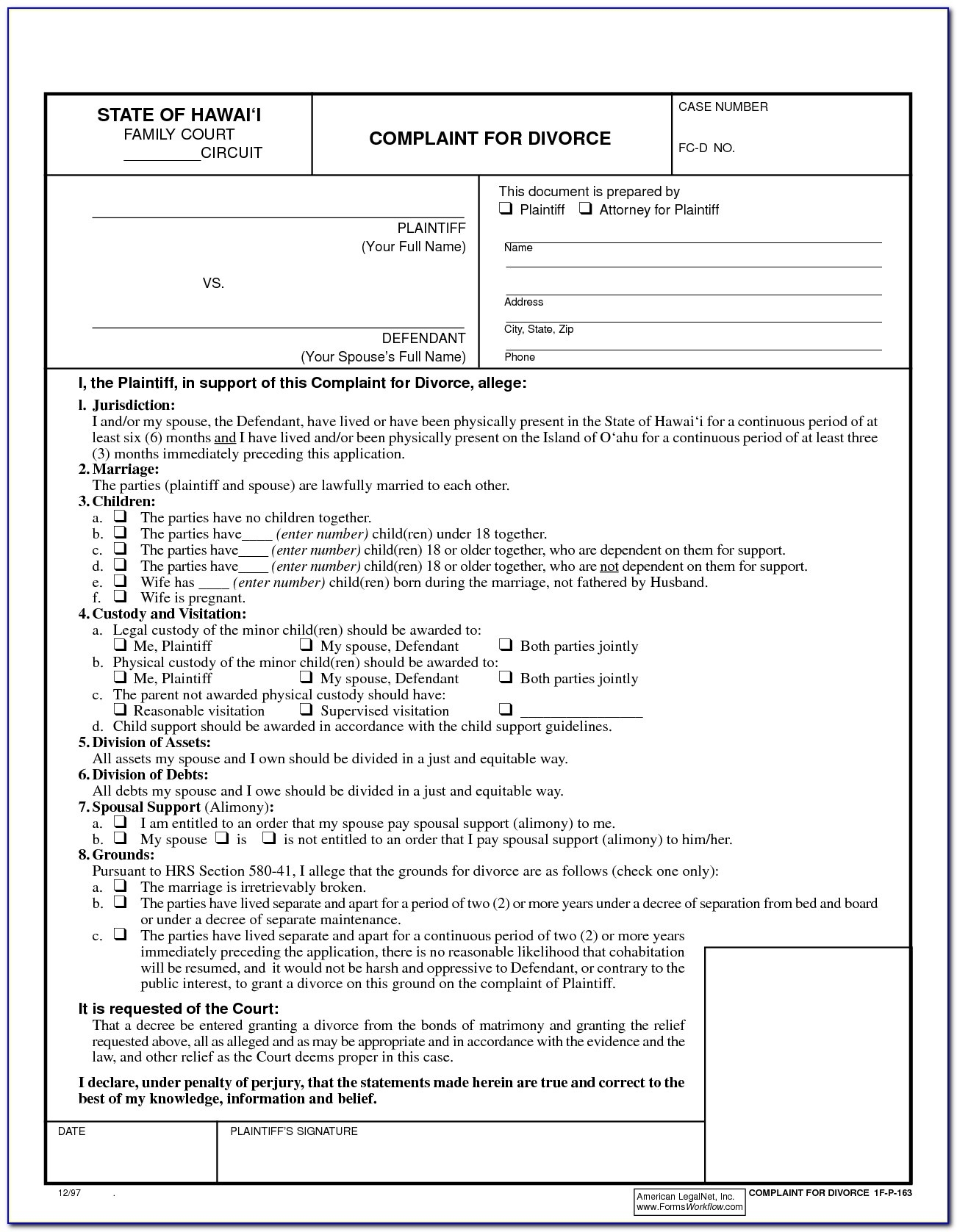 Free Printable Uncontested Divorce Forms Georgia Free Printable