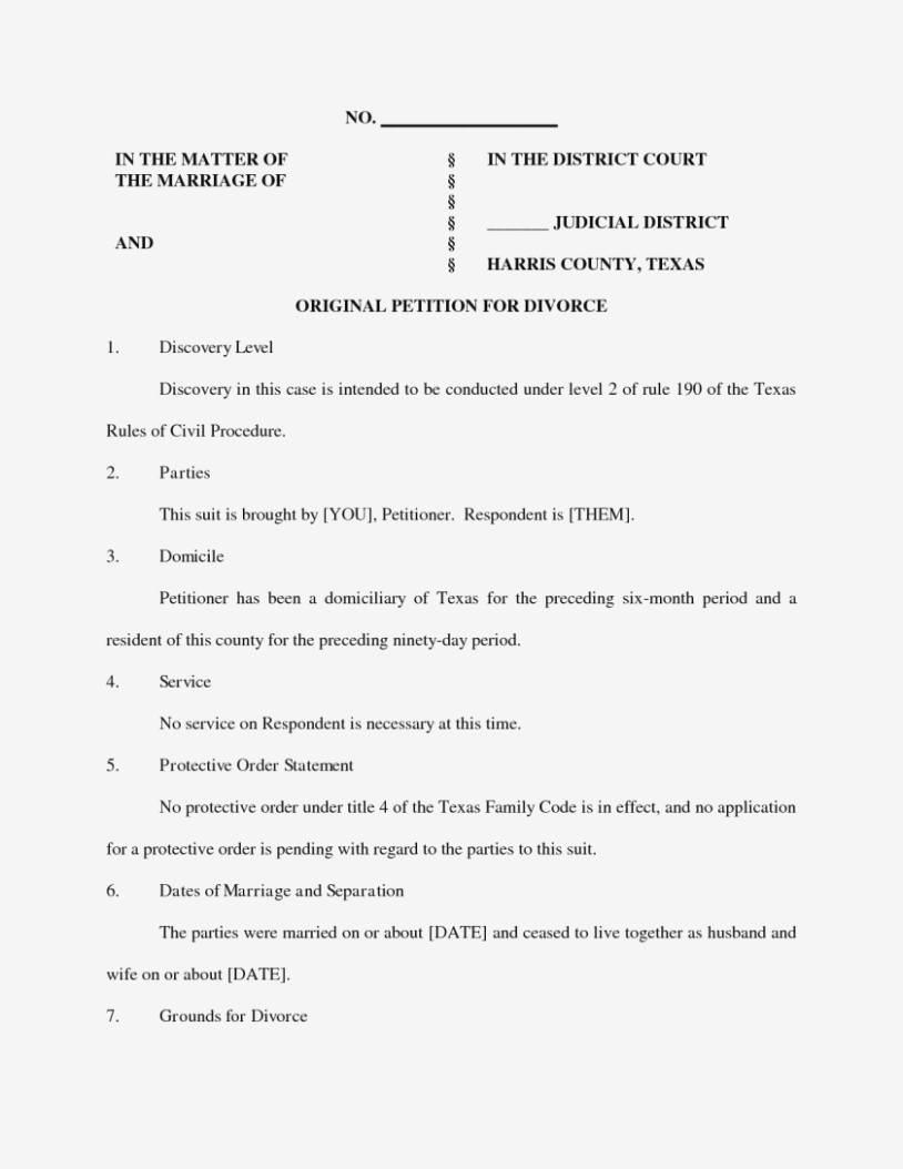 Free Printable Uncontested Divorce Forms Georgia Free Printable