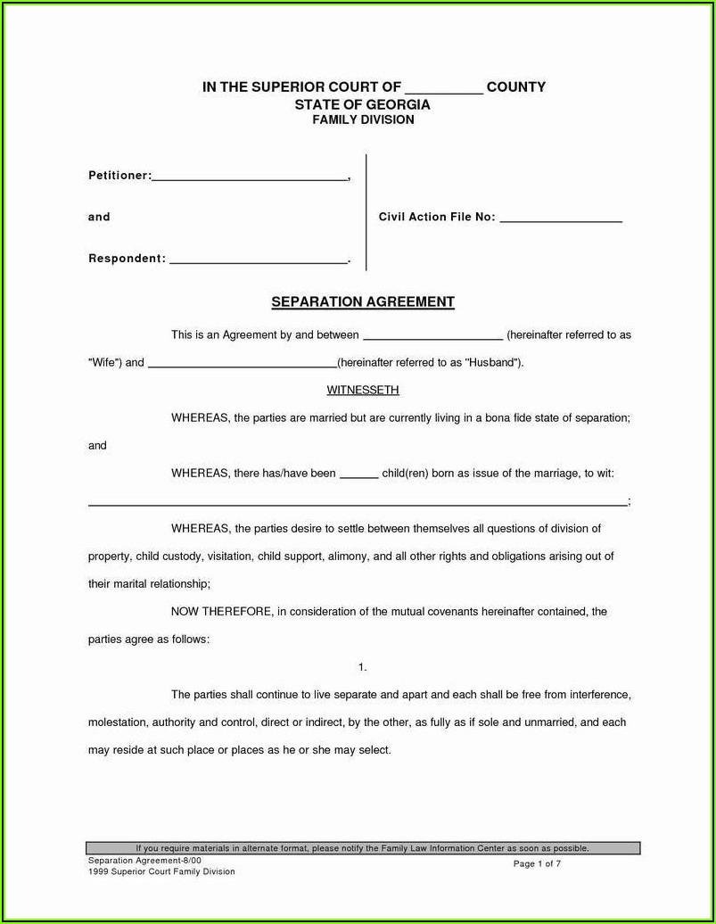 Free Printable Uncontested Divorce Forms Georgia Printable Forms Free 