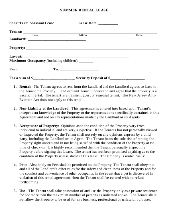 Free Printable Vacation Rental Agreement Printable Forms Free Online