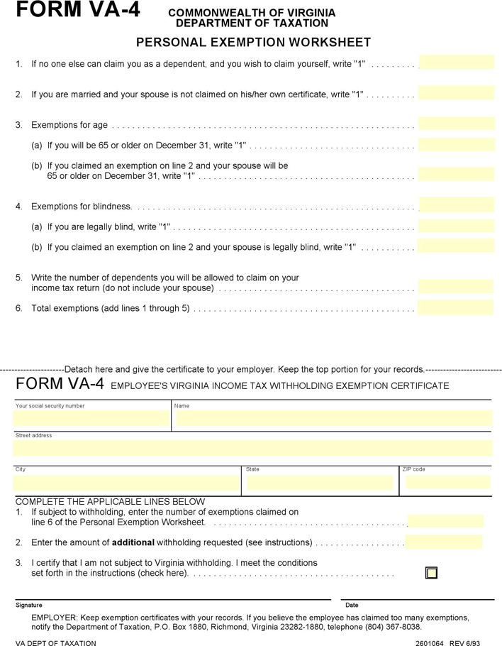 Free Printable Virginia State Tax Forms Printable Forms Free Online
