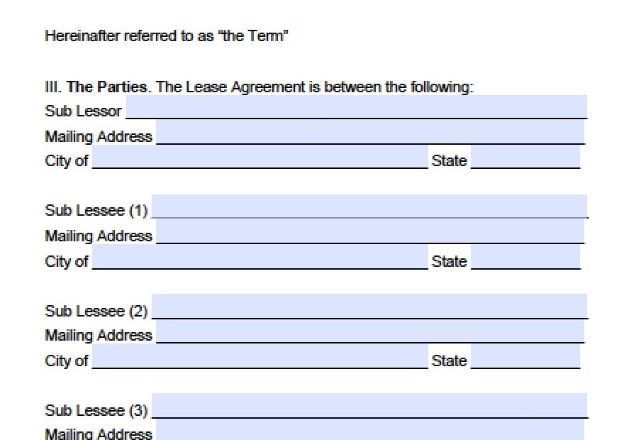 Free South Carolina SubLease Roommate Agreement PDF Word doc