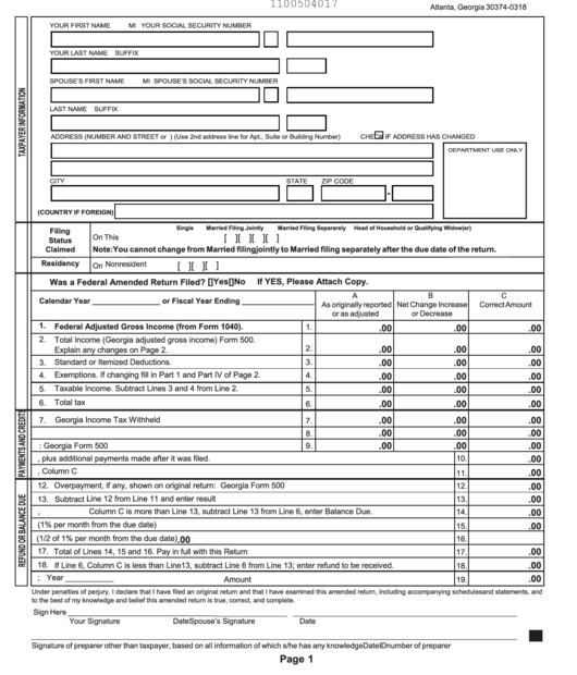 Georgia State Income Tax Forms Printable Printable Forms Free Online