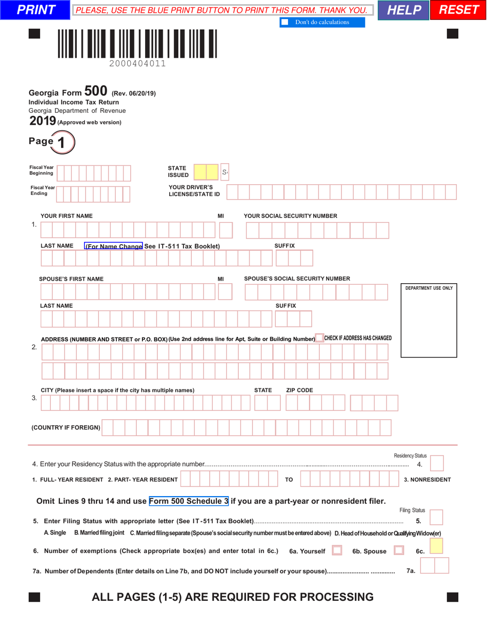 Georgia Tax Forms Printable Printable Forms Free Online