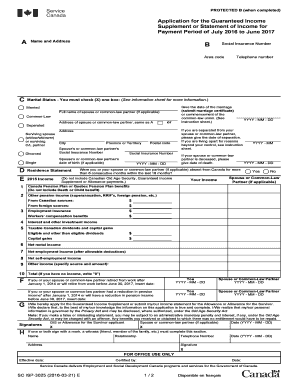 Guaranteed Income Supplement Form Sample Fill And Sign Printable 