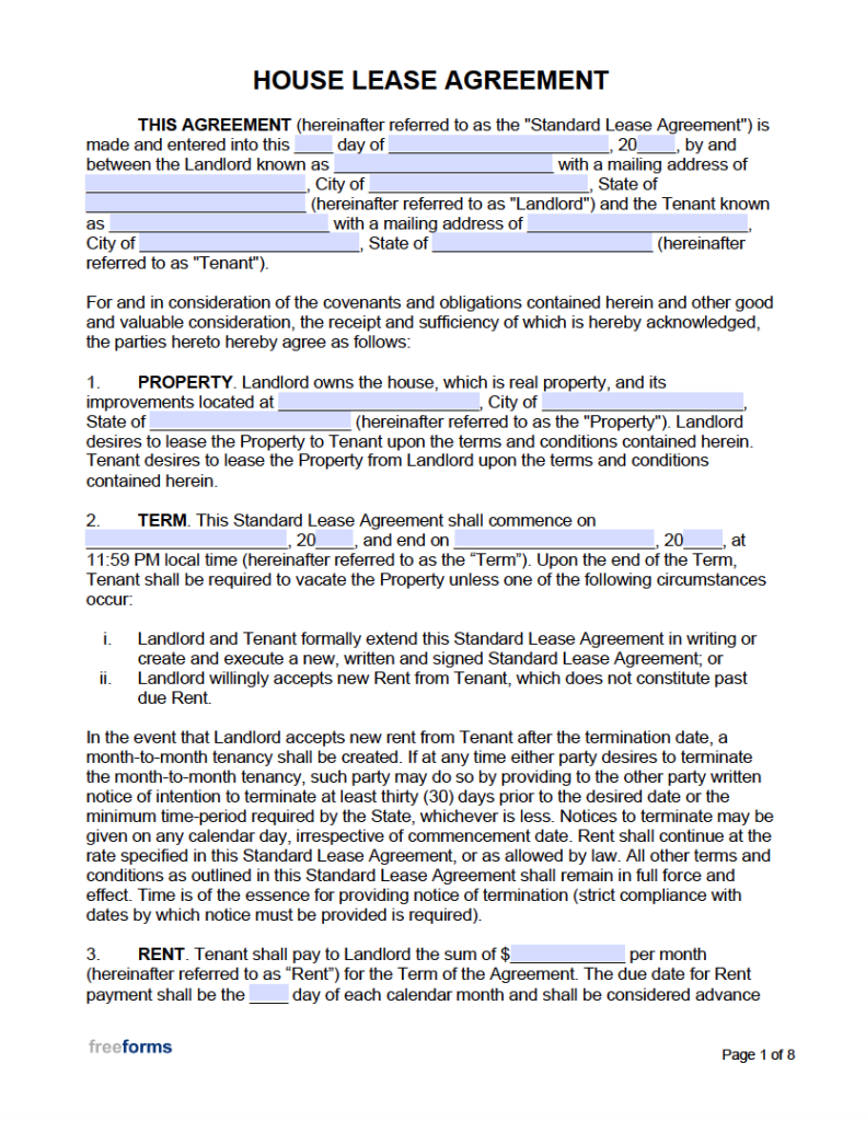 Home Lease Agreement Forms Printable Printable Forms Free Online Home Lease Agreement Forms Printable Printable Forms Free Online