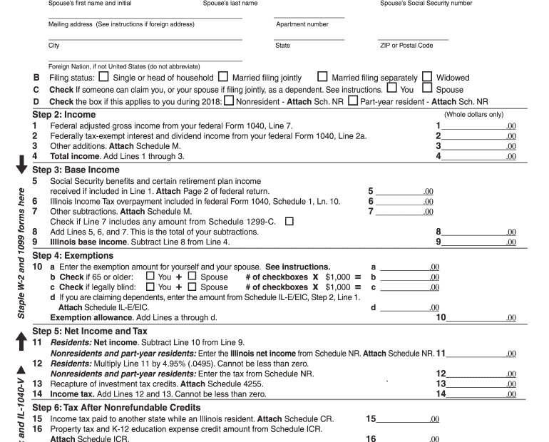 Illinois State Income Tax Form Printable Printable Forms Free Online
