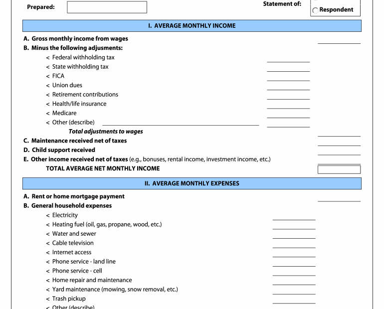 Income And Expenditure Form Printable Printable Forms Free Online