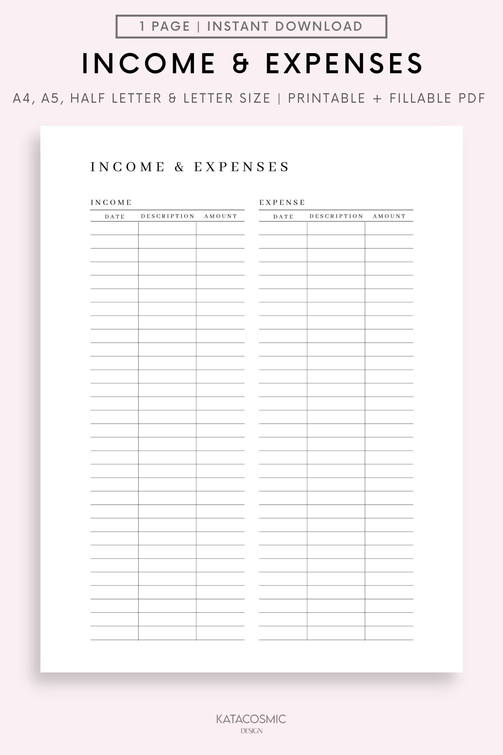 Income And Expense Tracker Income Tracker Expense Tracker Income 