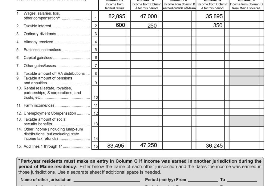 Income Calculation Worksheet 2024