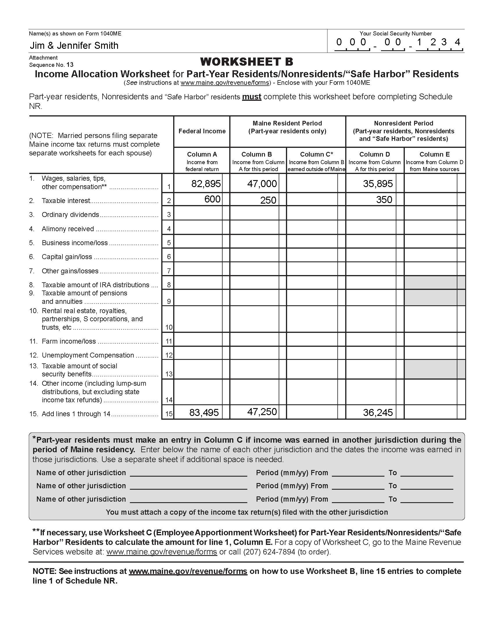 Income Calculation Worksheet 2024