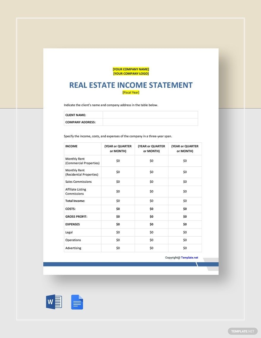Income Statement Template In PDF FREE Download Template