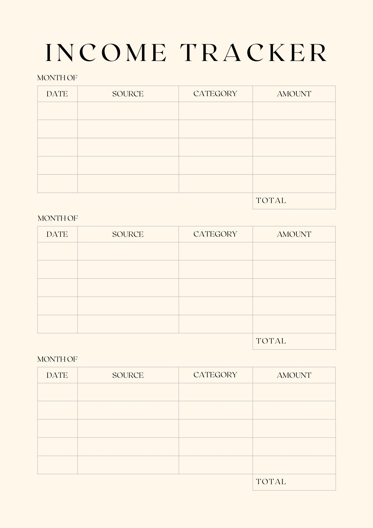 Income Tracker Income Planner Income Printable Income Management Income 