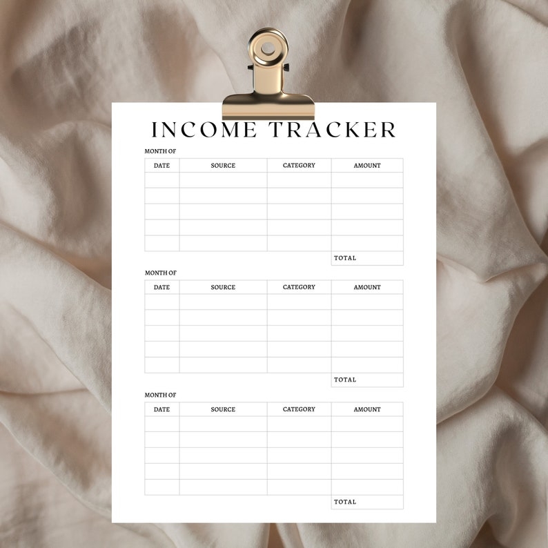 Income Tracker Income Printable Tracker Income Tracker PDF Financial 