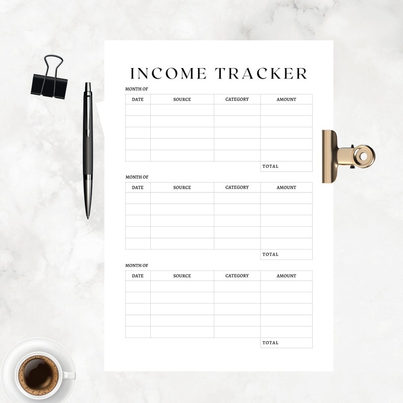 Income Tracker Income Printable Tracker Income Tracker PDF Financial 
