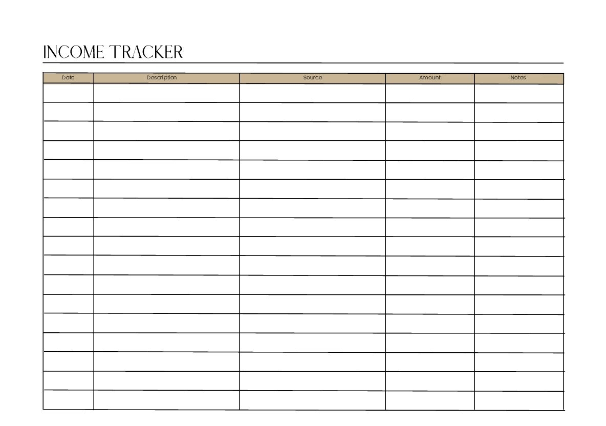 Income Tracker Printable Pdf Printable World Holiday Vrogue co