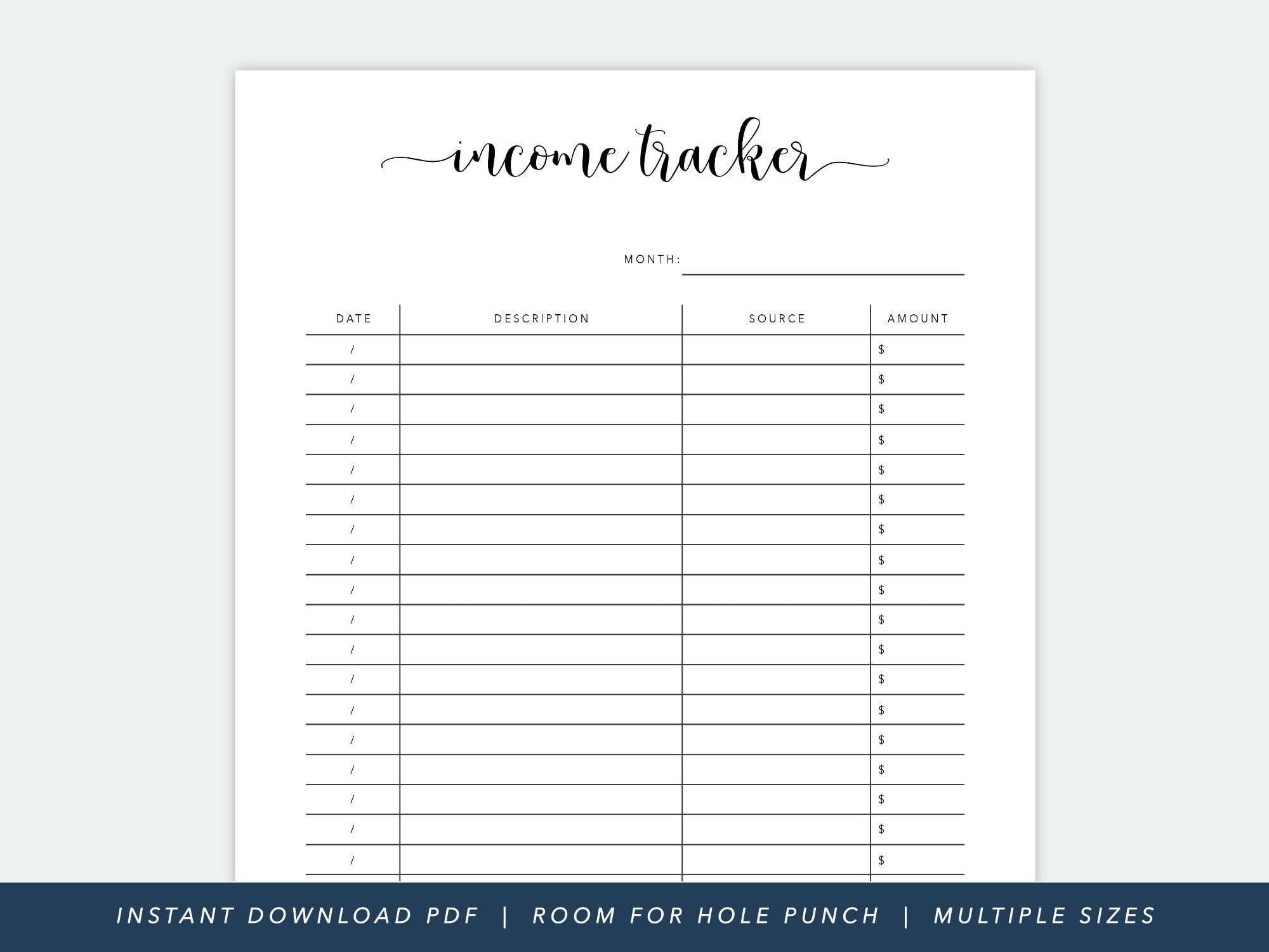 Income Tracker Printable Printable Templates Online By Paul Printable