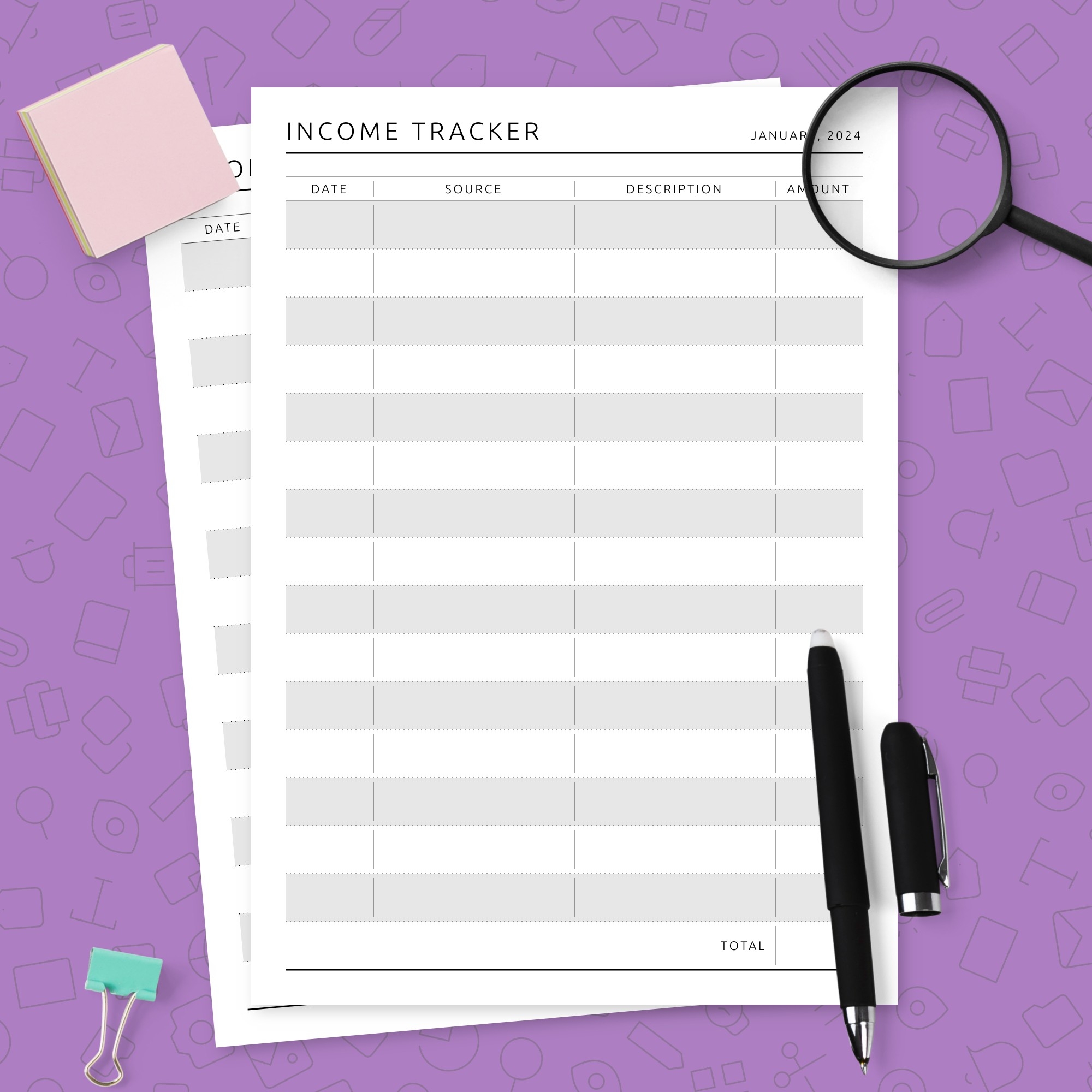 Income Tracker Template Free Printable