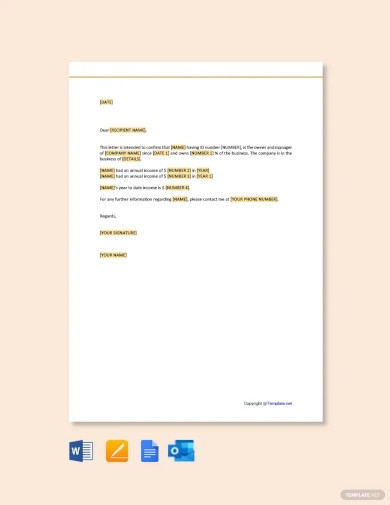 Income Verification Letter Template Free Printable Uk Infoupdate
