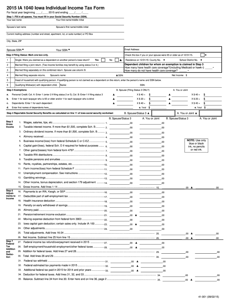 Iowa Fillable Tax Forms Printable Forms Free Online