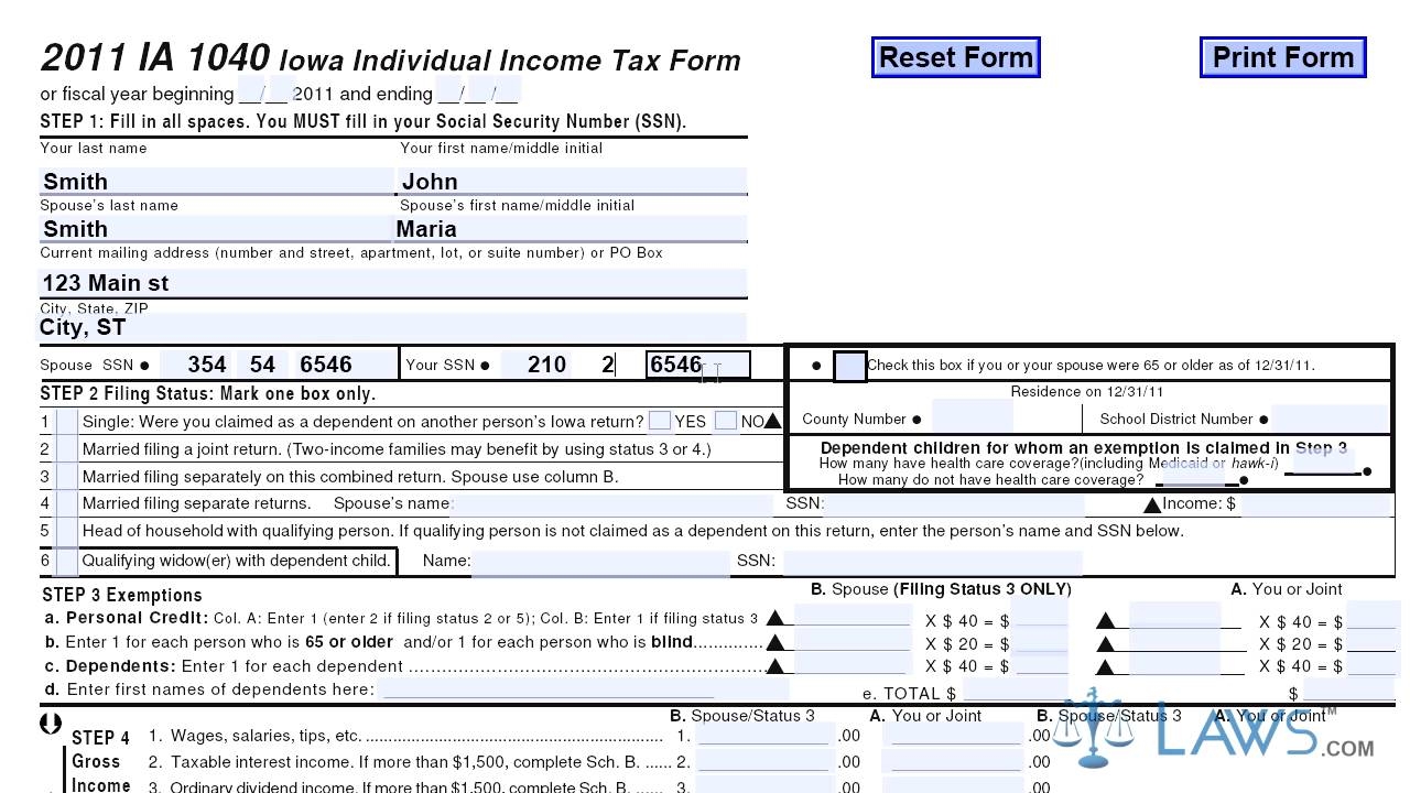 Iowa Tax Forms Printable Printable Forms Free Online