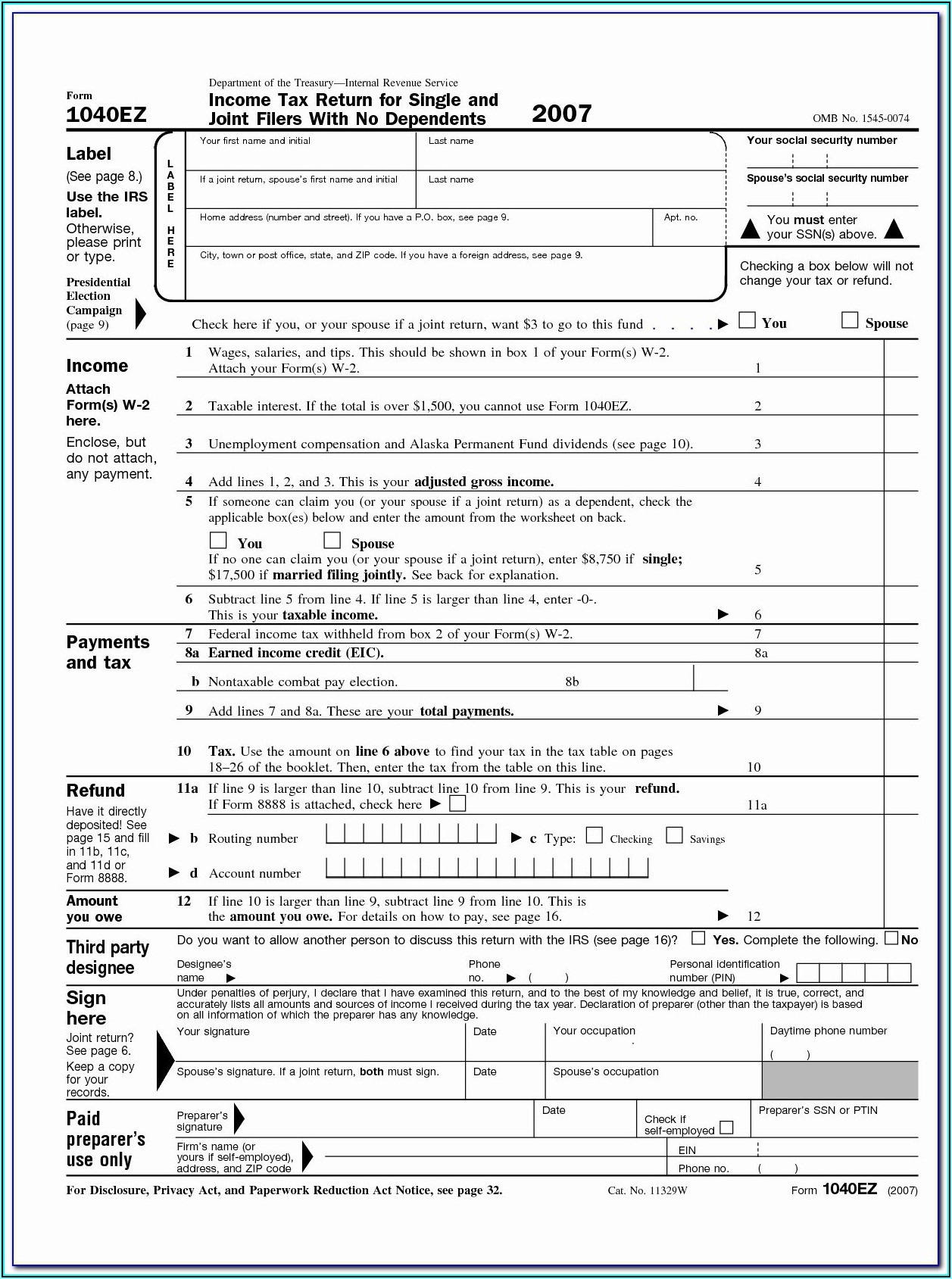 Irs Federal Tax Forms Printable Printable Forms Free Online