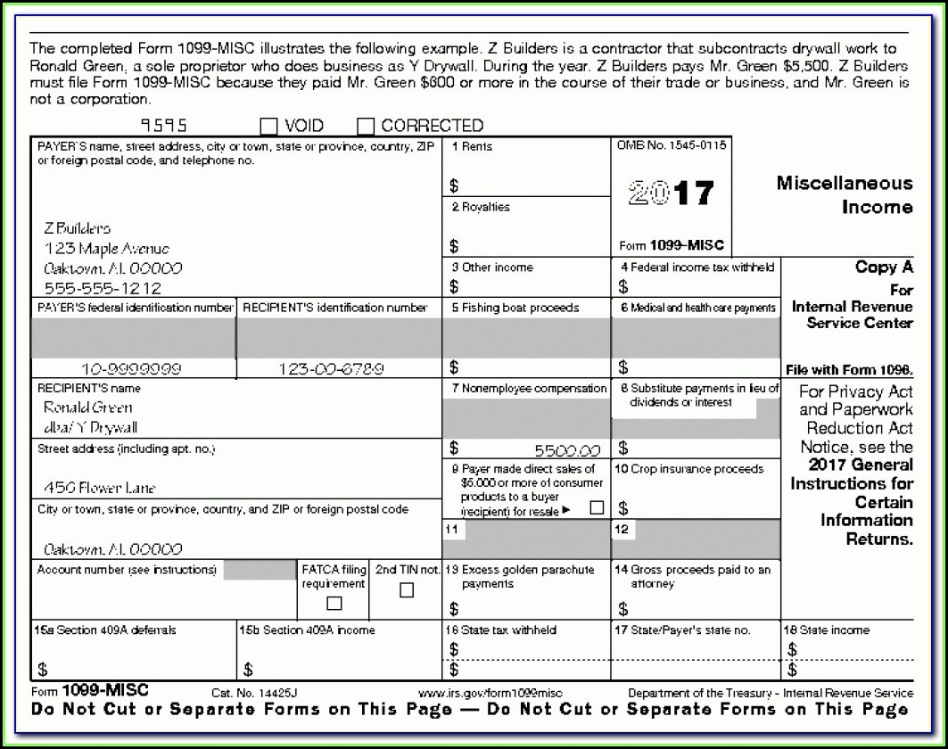 Irs Form 1099 Misc 2017 Printable Form Resume Examples gq96JoP9OR