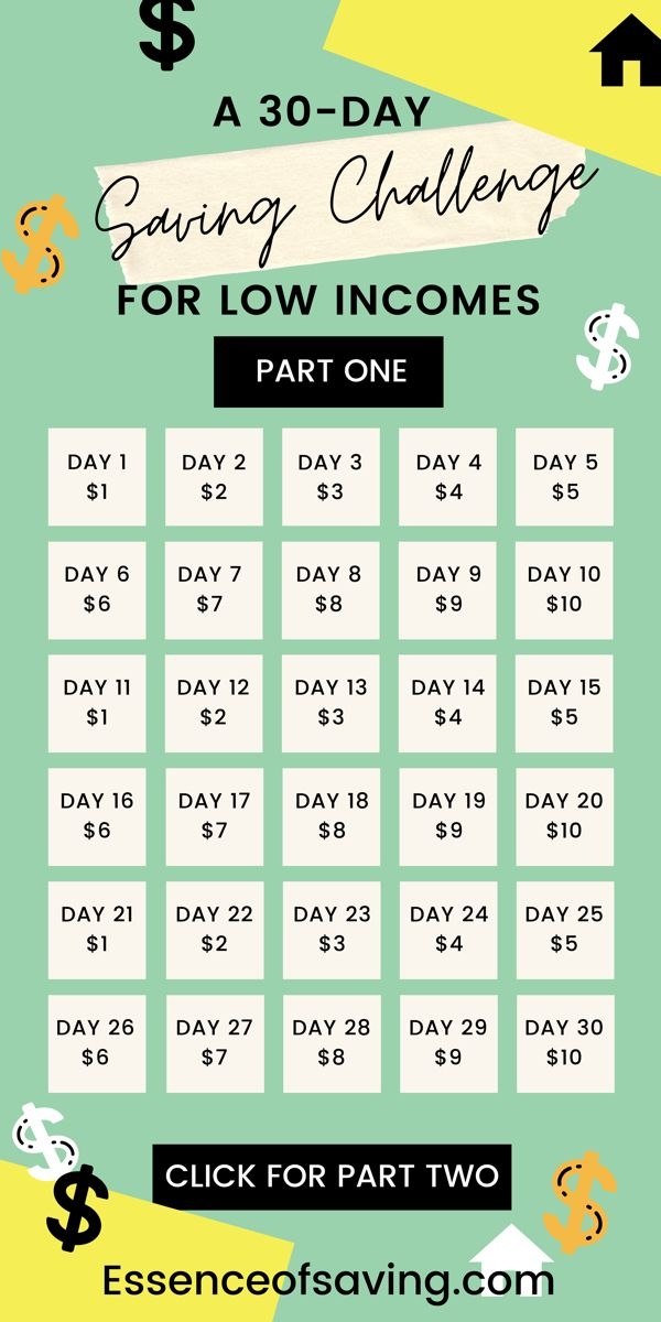 Low Income Savings Challenge Printable