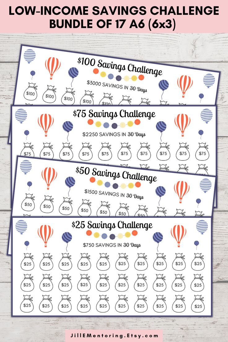 Low Income Savings Challenge Printable