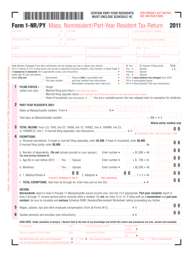 Mass Income Tax Forms 2011 Fill Out Sign Online DocHub