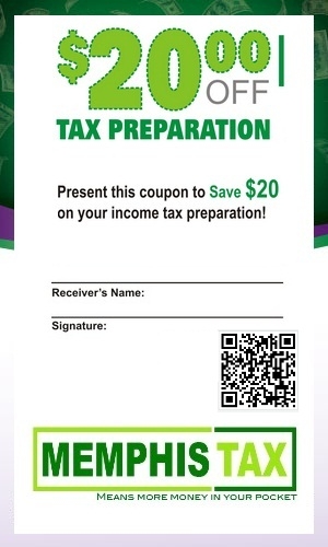  MEMPHIS TAX COUPONS Fast Tax Refunds Income Tax Preparation E 