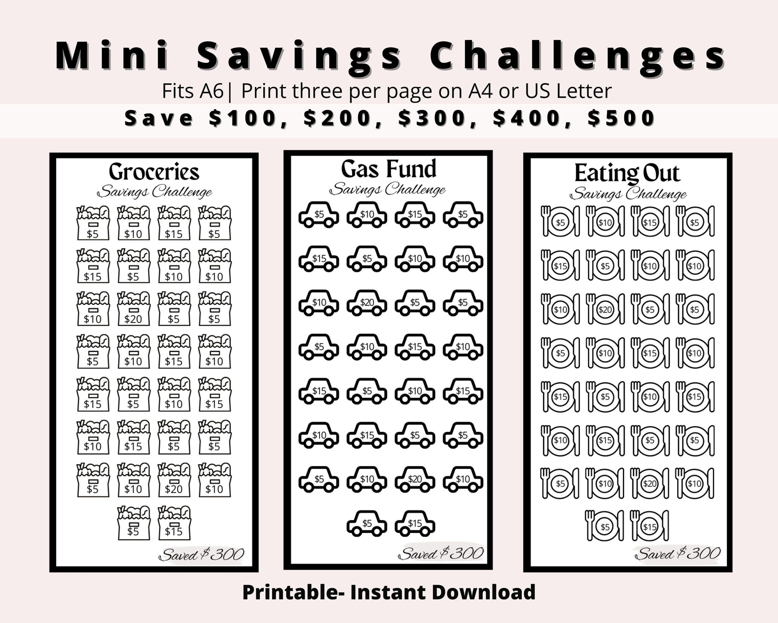 Mini Savings Challenge Free Printable Printable Word Searches