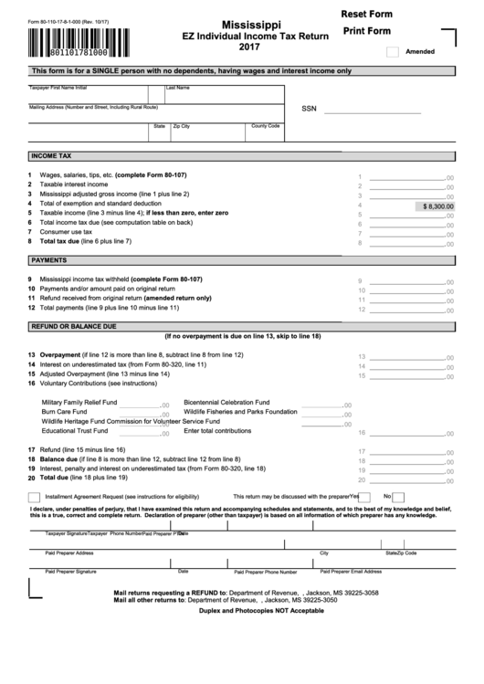 Mississippi Fillable Tax Forms Printable Forms Free Online