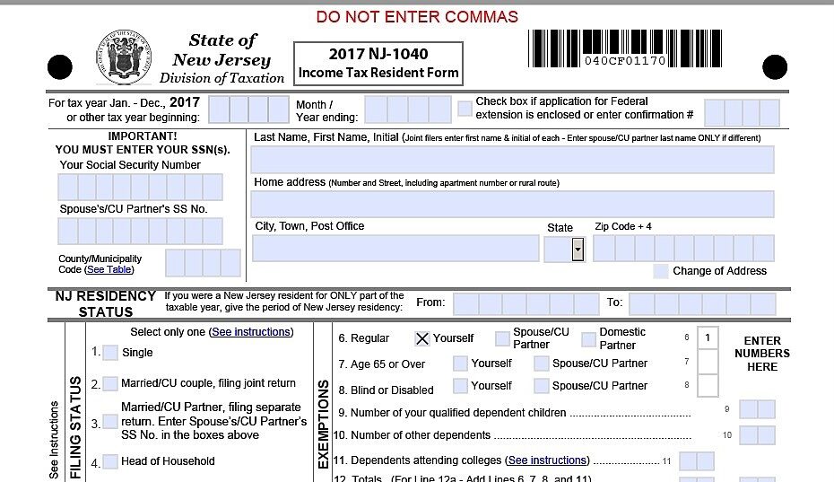 Nj State Income Tax Form 2023 Printable Forms Free Online