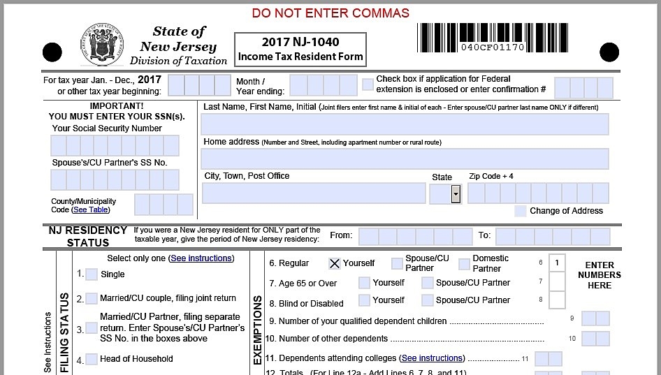 Nj State Income Tax Form 2023 Printable Forms Free Online