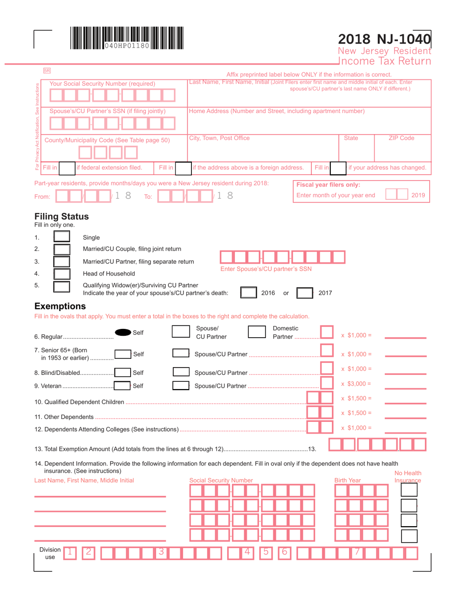 Nj State Income Tax Forms Printable Printable Forms Free Online