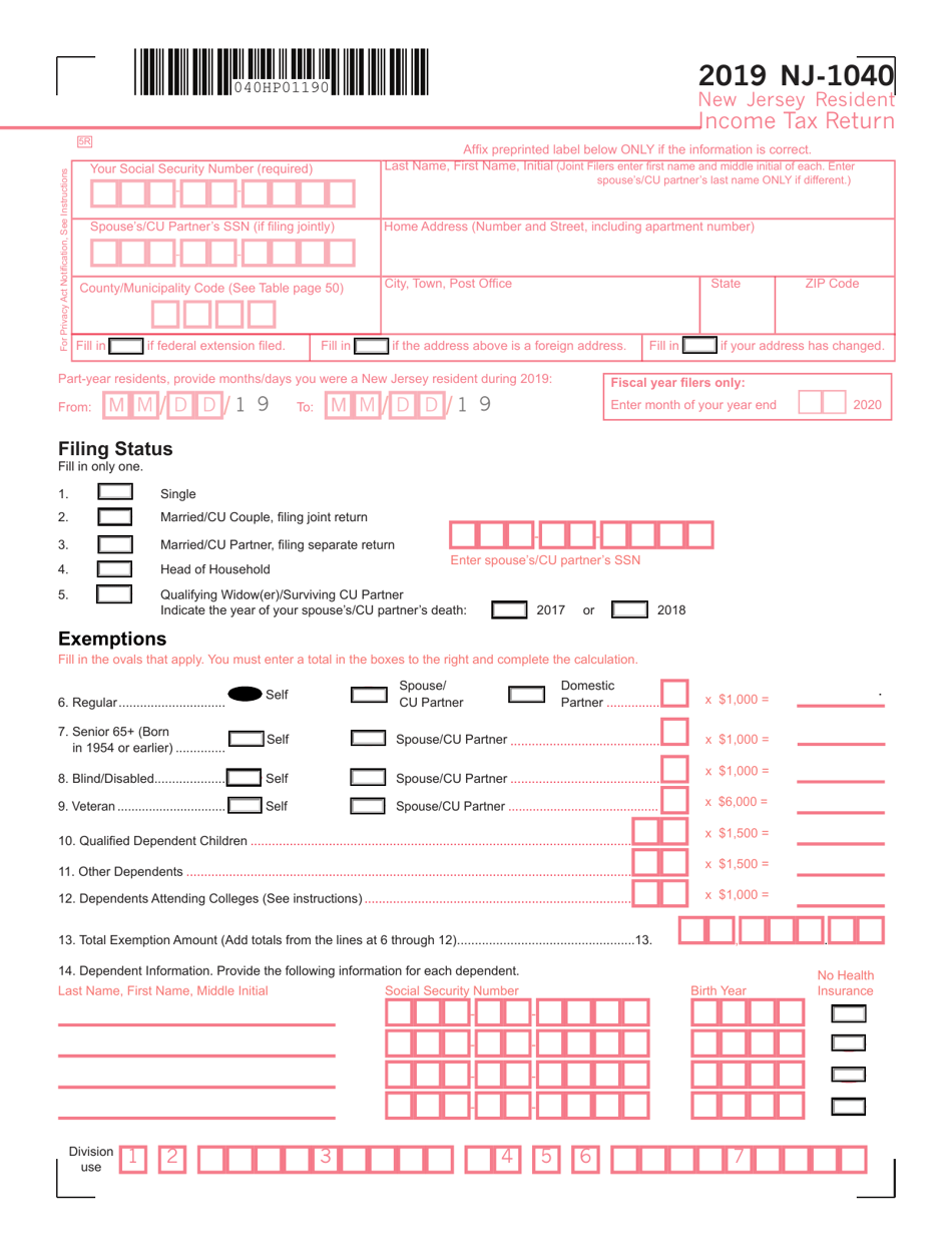 Nj State Income Tax Forms Printable Printable Forms Free Online