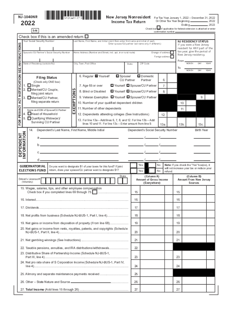Nj Tax Form 2023 Printable Forms Free Online