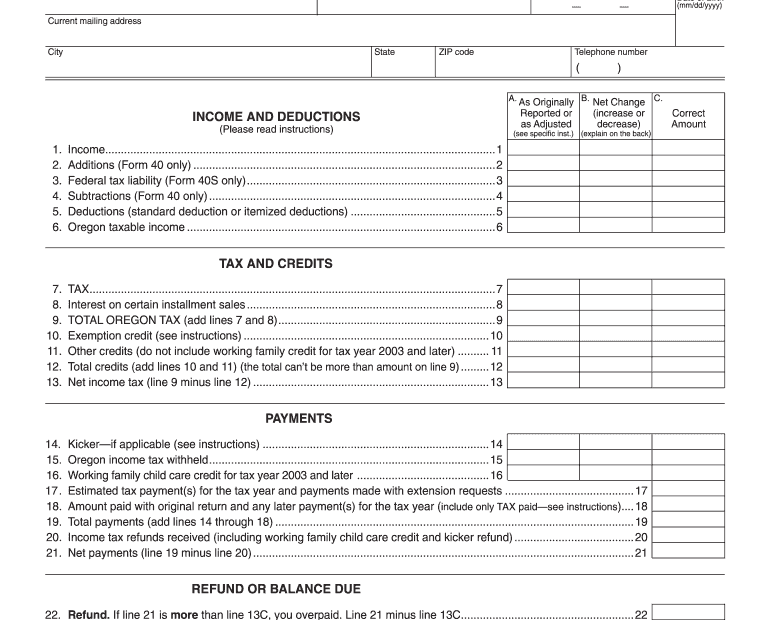 Oregon State Tax Forms Printable Printable Forms Free Online